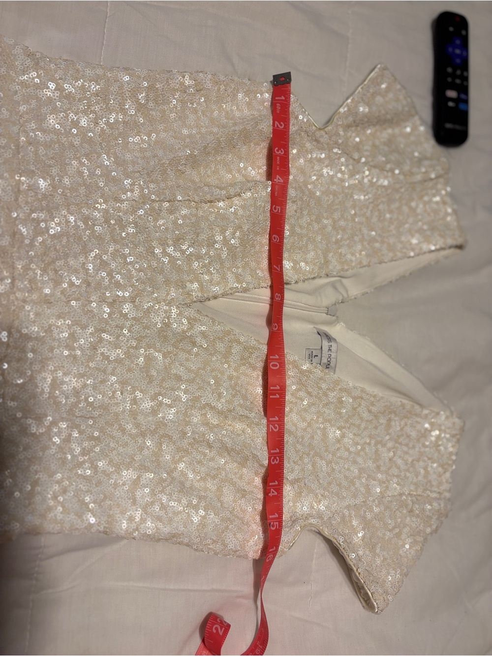 Dress the Population Ivory Sequin V-Neck Sheath Dress - Picture 5 of 5
